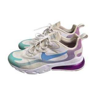 Women’s Nike Air Max 270 React Gradient Shift White Trainers, Sz 9
